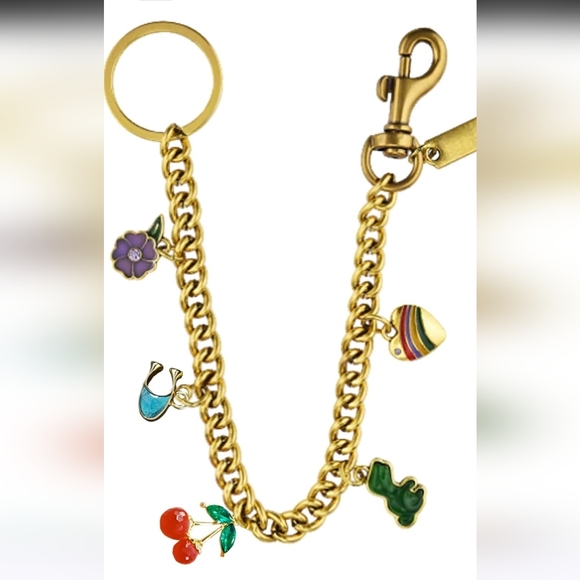 Accessories - Gold Charm Bracelet with Colorful Charms
